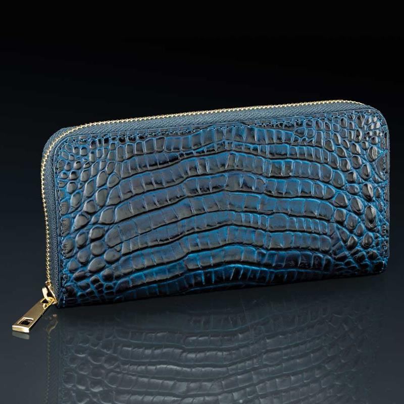 Crocodile Calfskin Wallet (Blue)