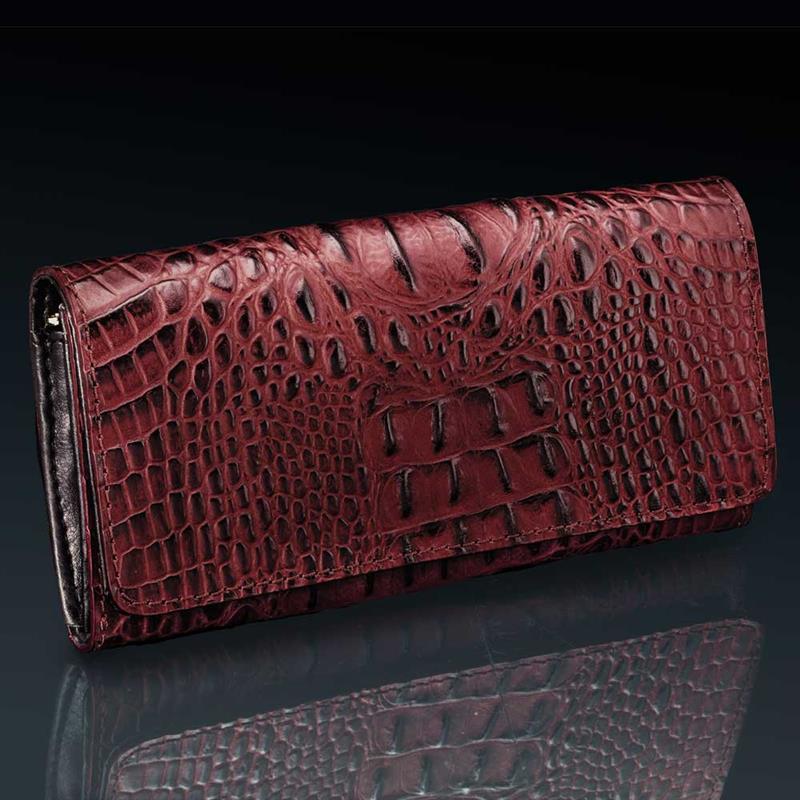 Crocodile Calfskin Wallet (Red)