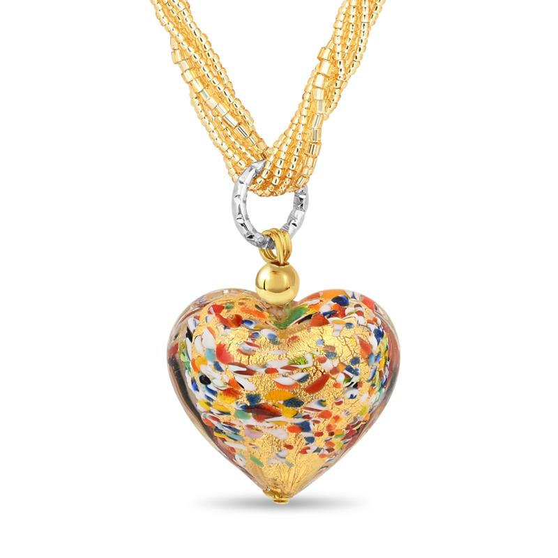 Murano Confetto Heart Pendant, Chain, Bracelet & Earrings