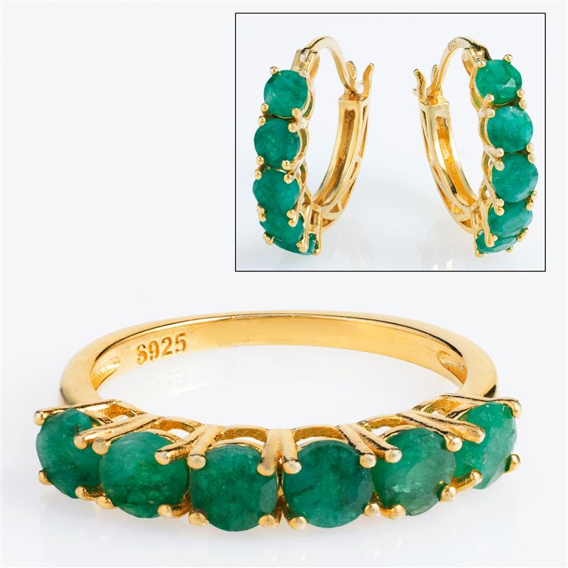 Magician?s Choice Emerald Ring & Earrings