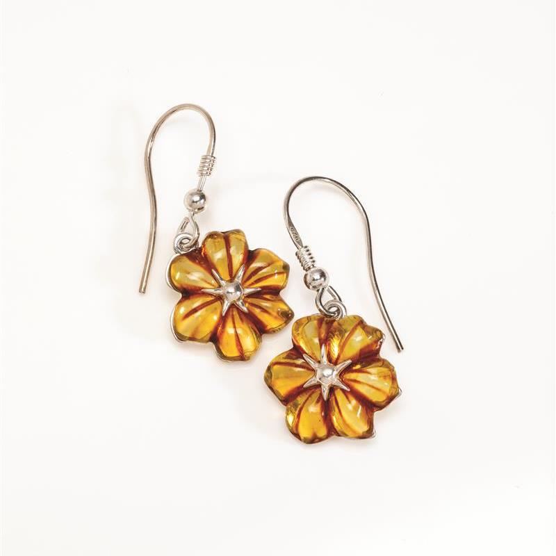 Amber Flower Necklace & Earrings