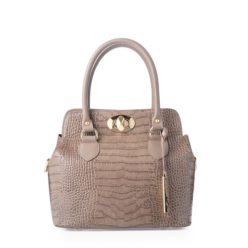 Italian Leather Handbag (beige)