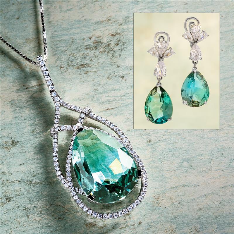 Saxony Green Collection Necklace & Earrings