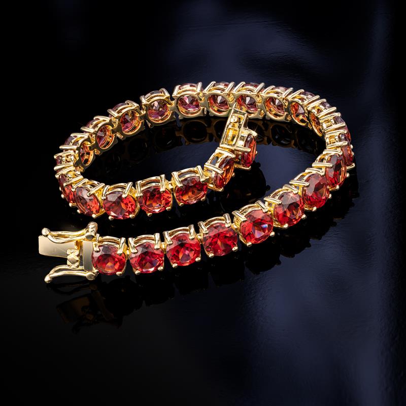Cognac Garnet Bracelet & Earrings