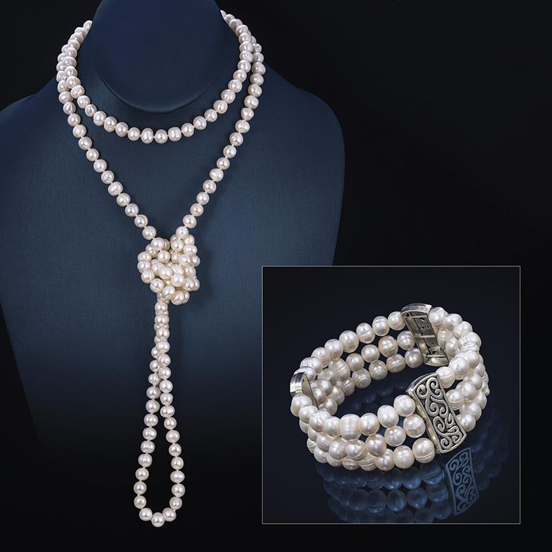 Speakeasy Pearl Necklace & Bracelet