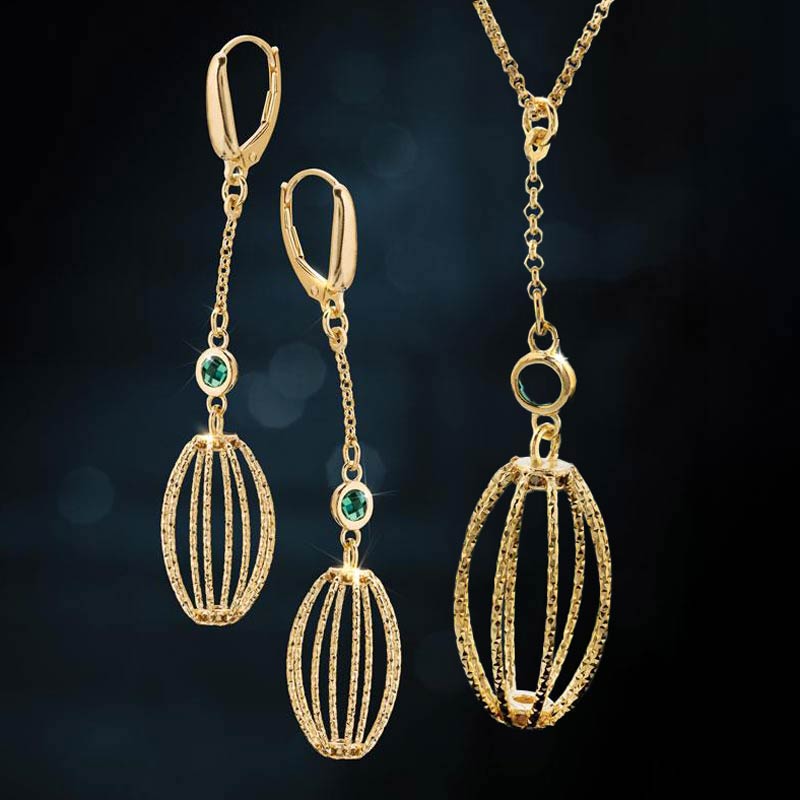 Italian Cage Necklace & Earrings