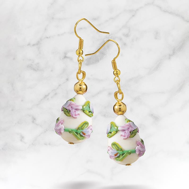 Lilac Murano Earrings