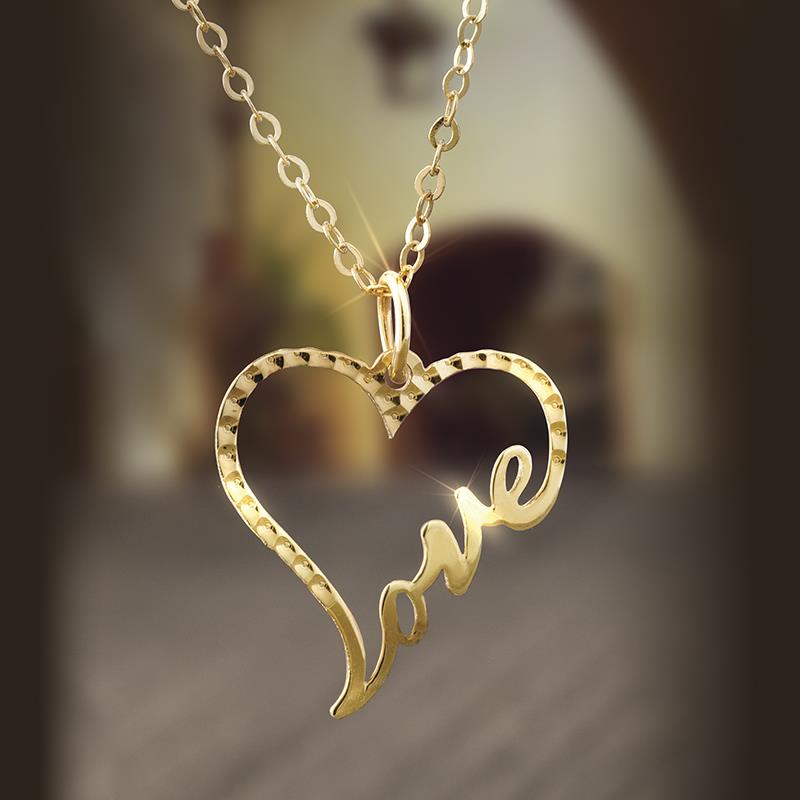 14k Gold Italian Love Necklace & Ring