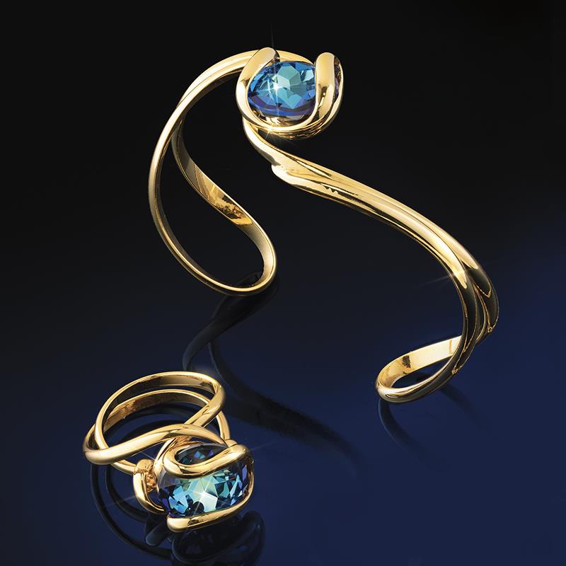 Lake Garda Blue Cuff & Ring