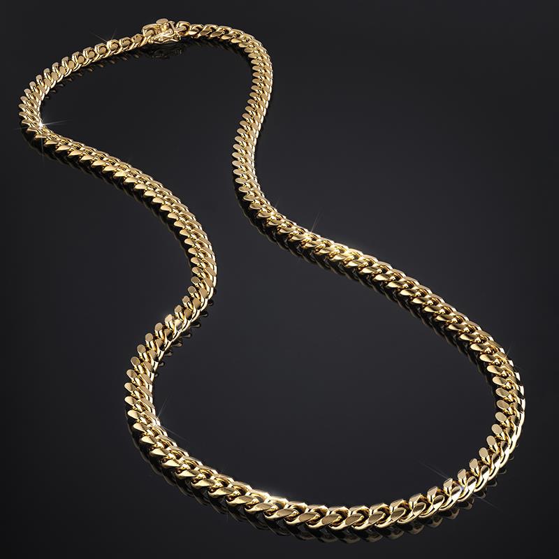 18k Yellow Gold Plated Cuban Necklace 24