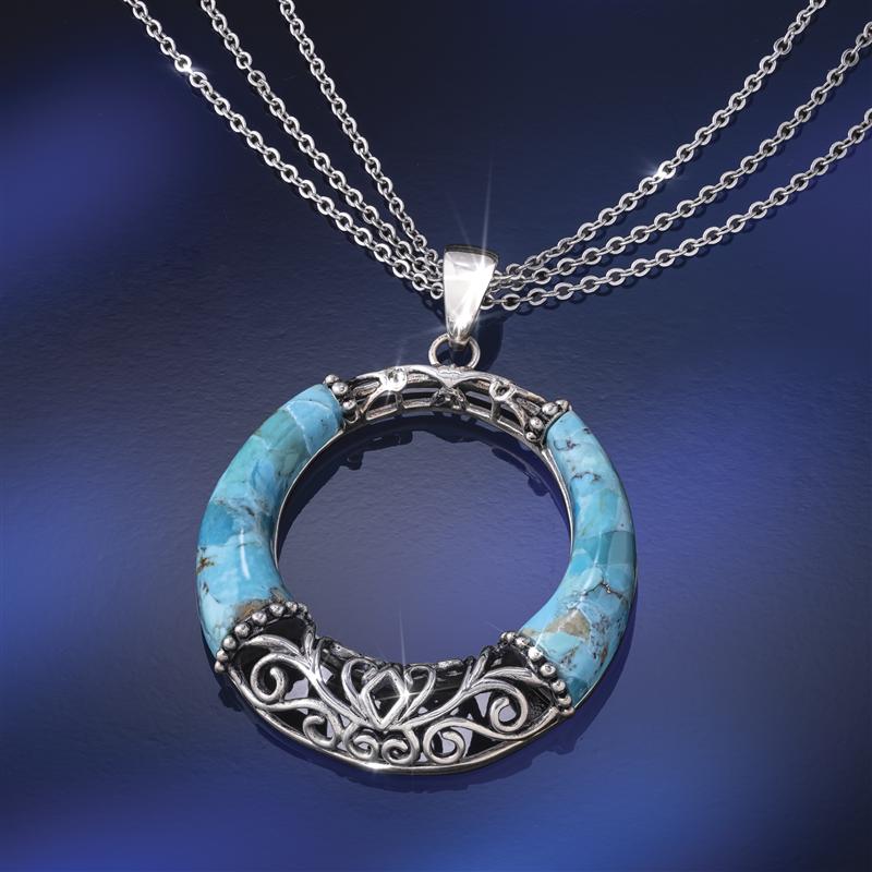 Women's Sterling Silver Timeless Turquoise Pendant