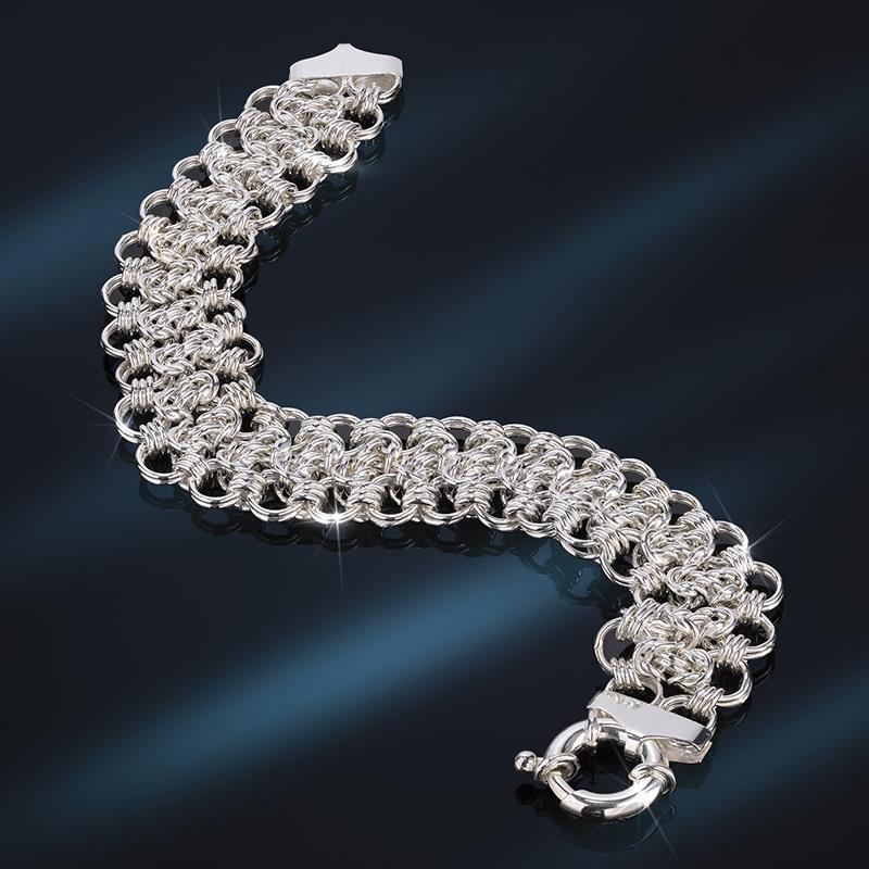 Chain Mail Bracelet Silver Net Slave Bracelet With Ring Bohemian Festi –  Made4Walkin