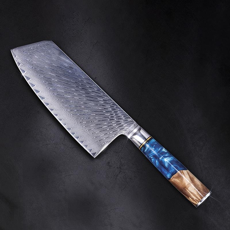 Blue Damascus Chefs Knife Set (set of 3)
