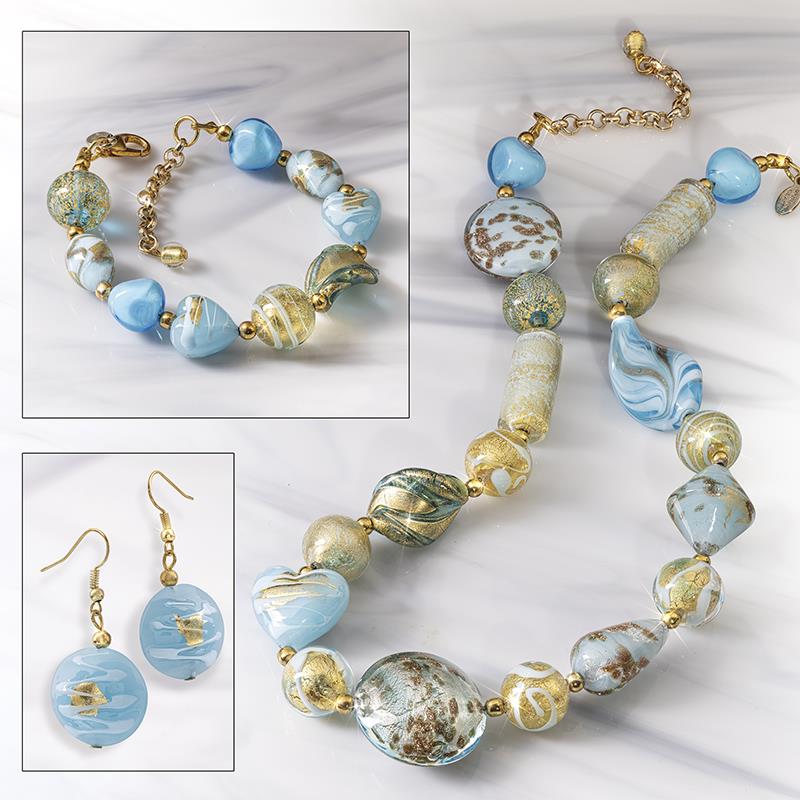 Laguna d'Oro Murano Necklace, Bracelet & Earrings