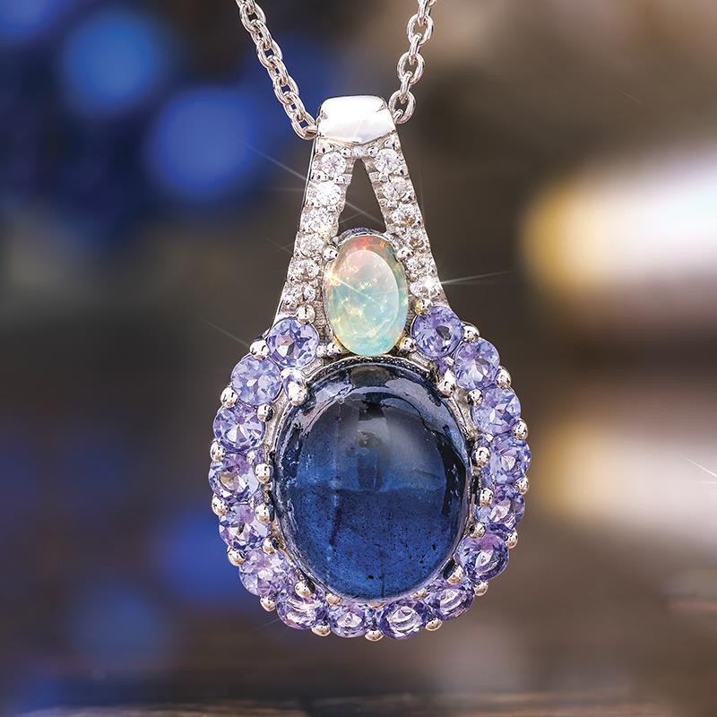Blue Labradorite Necklace & Earrings