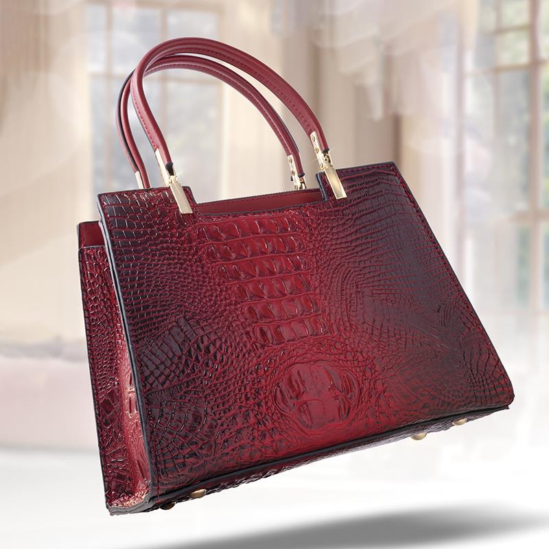 Crimson Croc Handbag & Wallet