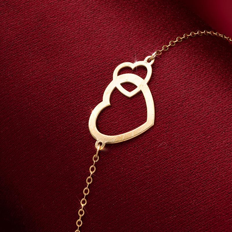 14k Yellow Gold Heart Necklace & Bracelet