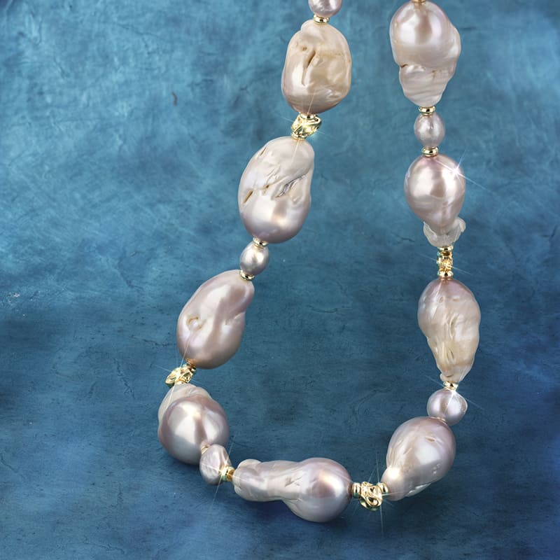 Pink Baroque Pearl Collection Necklace