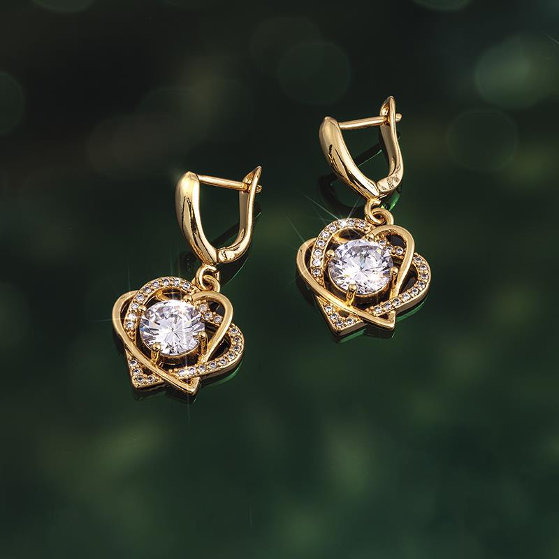 Women's Two Hearts Earrings