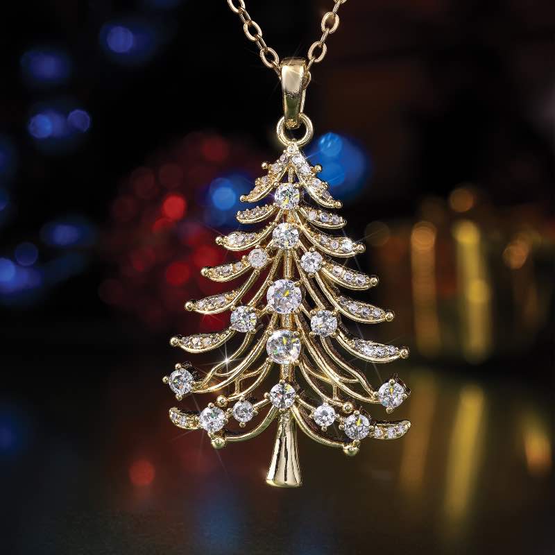 Twinkling Christmas Tree Necklace