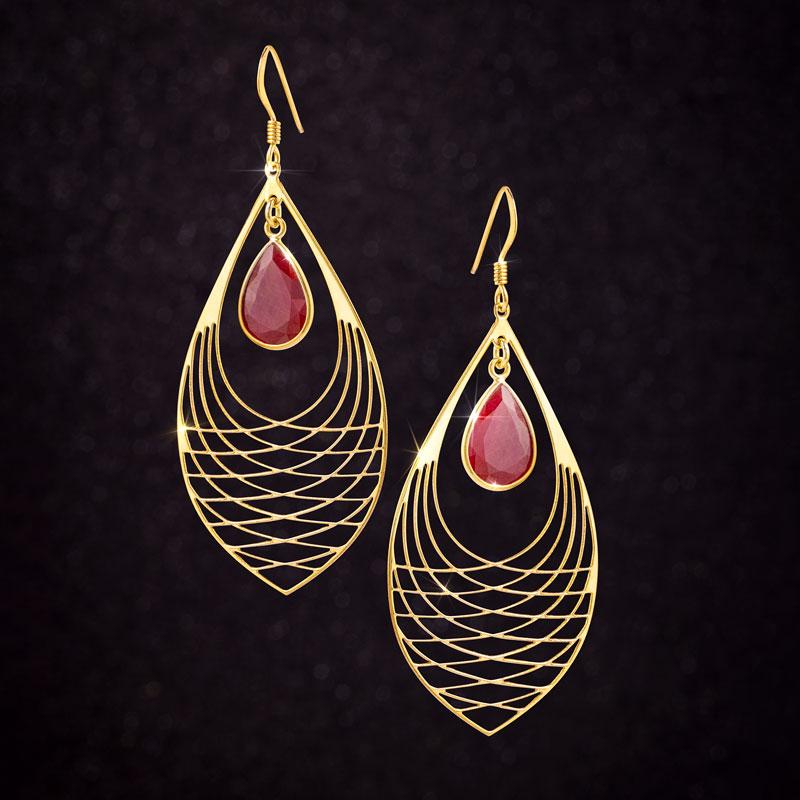 Women's Ruby Chandelier Earrings