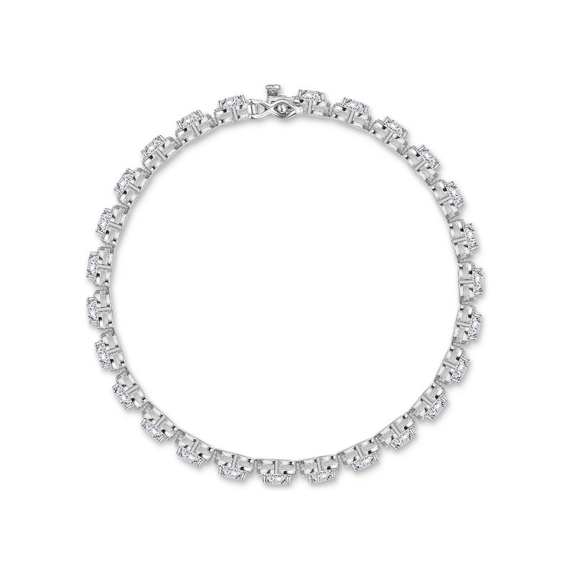 Sterling Silver Moissanite Heart Bracelet