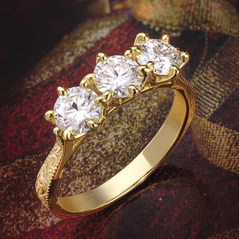 Women's Star Power Moissanite 3-Stone Ring