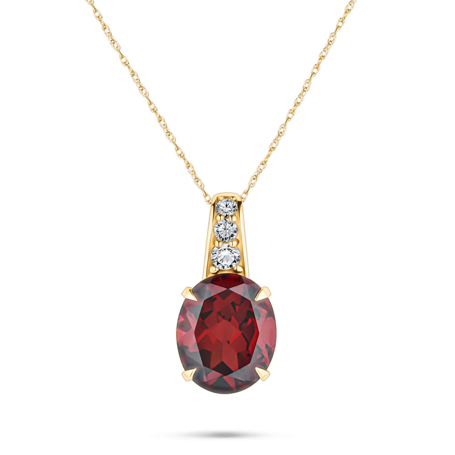 14k Yellow Gold Anthill Garnet and Diamond Necklace