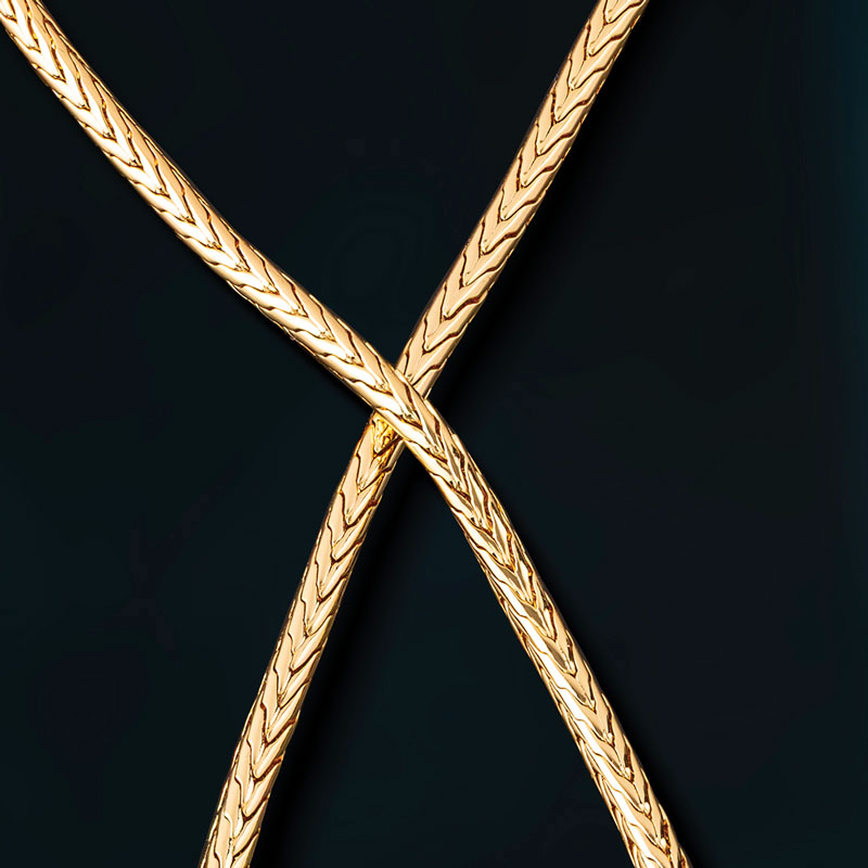 Gold-Finished Oxidized Chain (22