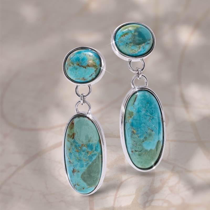 Skystone Sterling Silver Turquoise  Earrings