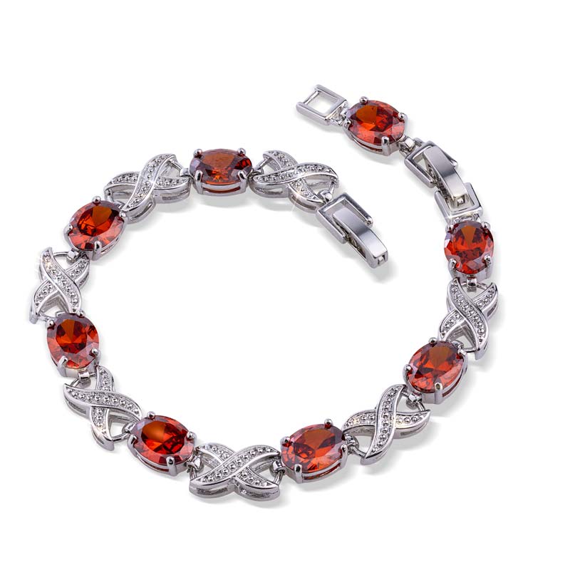 DiamondAura Infinity Bracelet-(red)