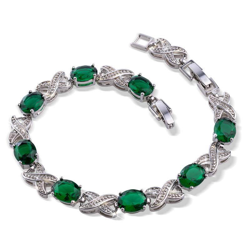 DiamondAura Infinity Bracelet-(green)