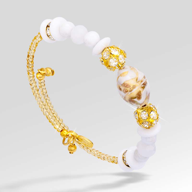 Magnifico Murano Glass Bracelet (white)