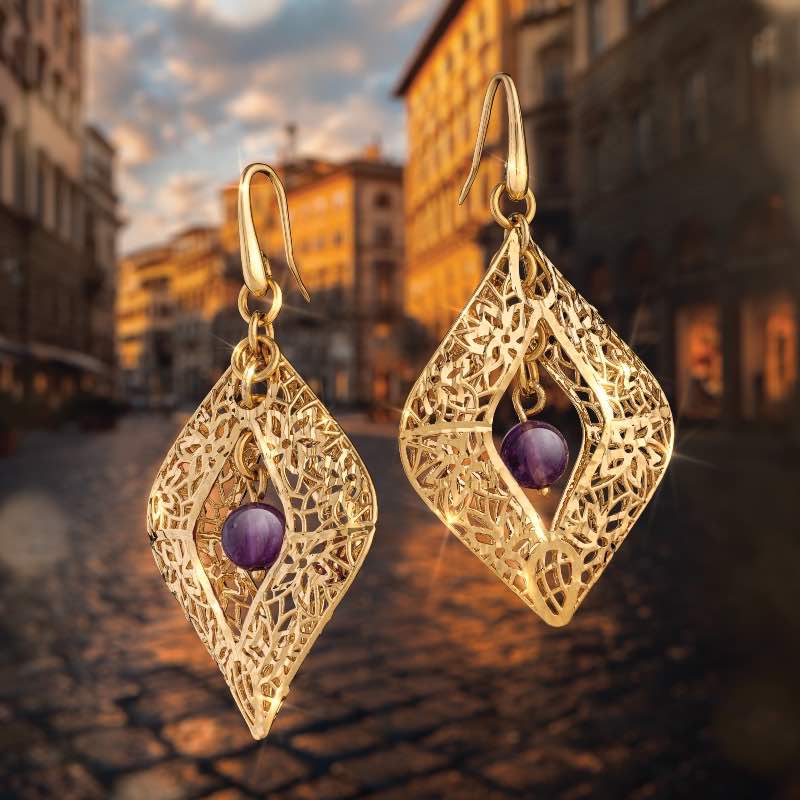 Amethyst Lace Earrings