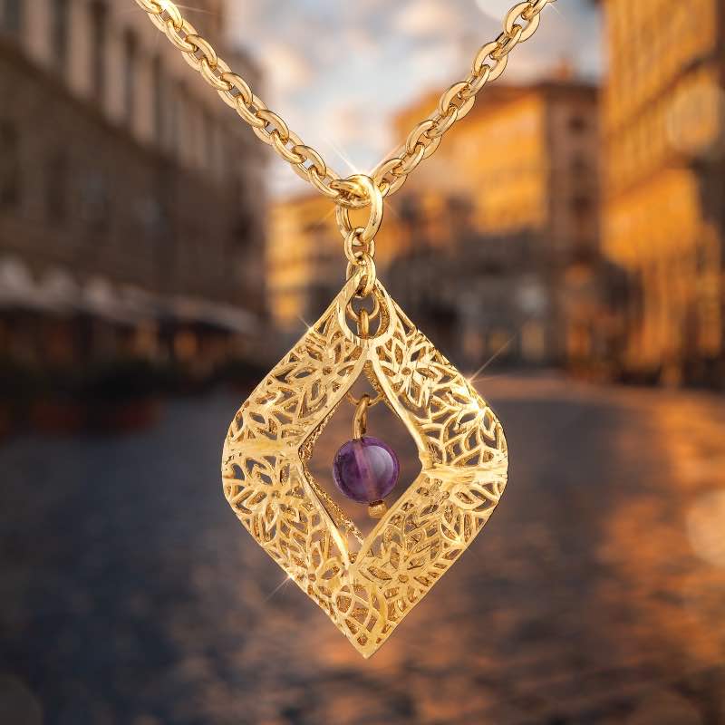 Amethyst Lace Necklace & Earrings