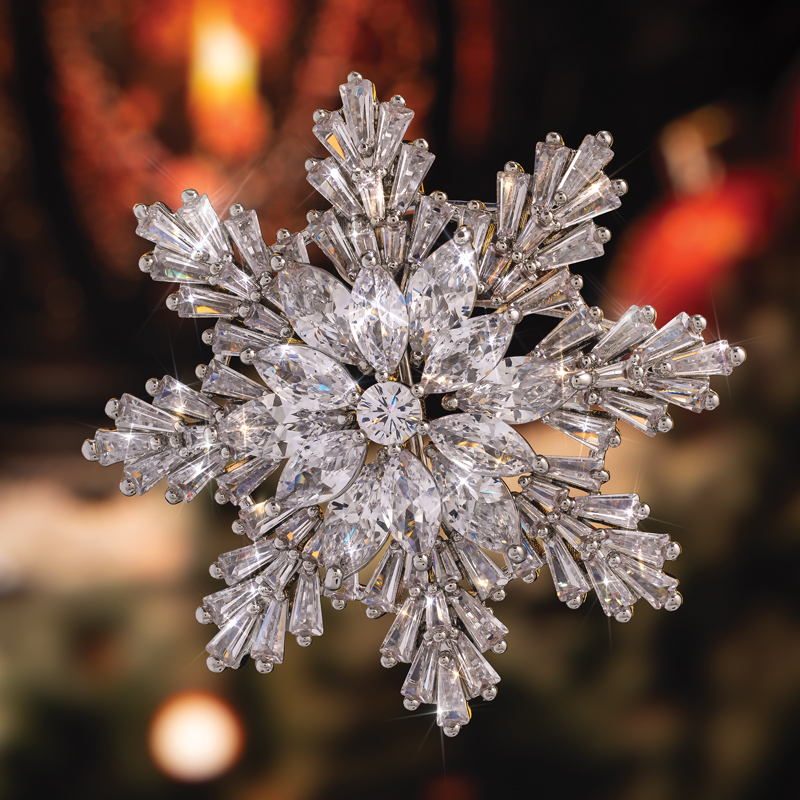 Winter's Sparkle Snowflake Brooch
