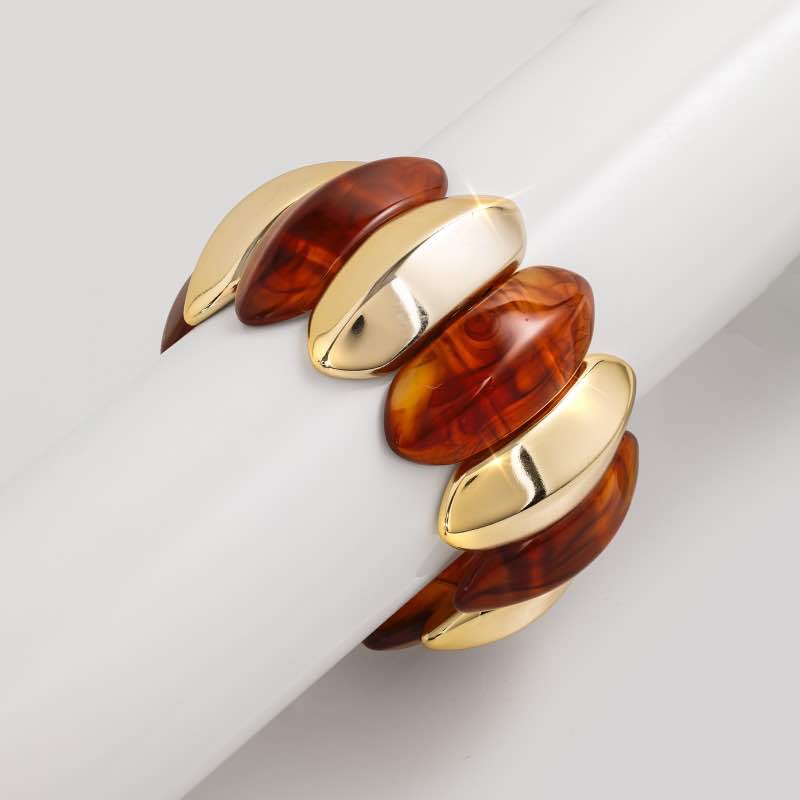 Amber and Gold Statement Bracelet