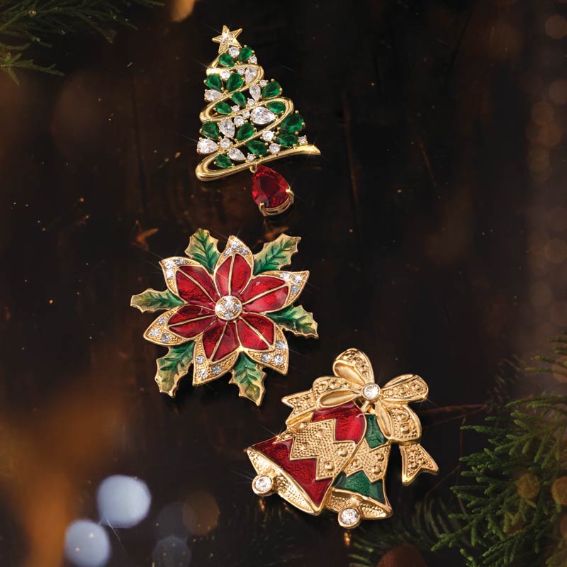 Festive Brooch Collection (set of 3)