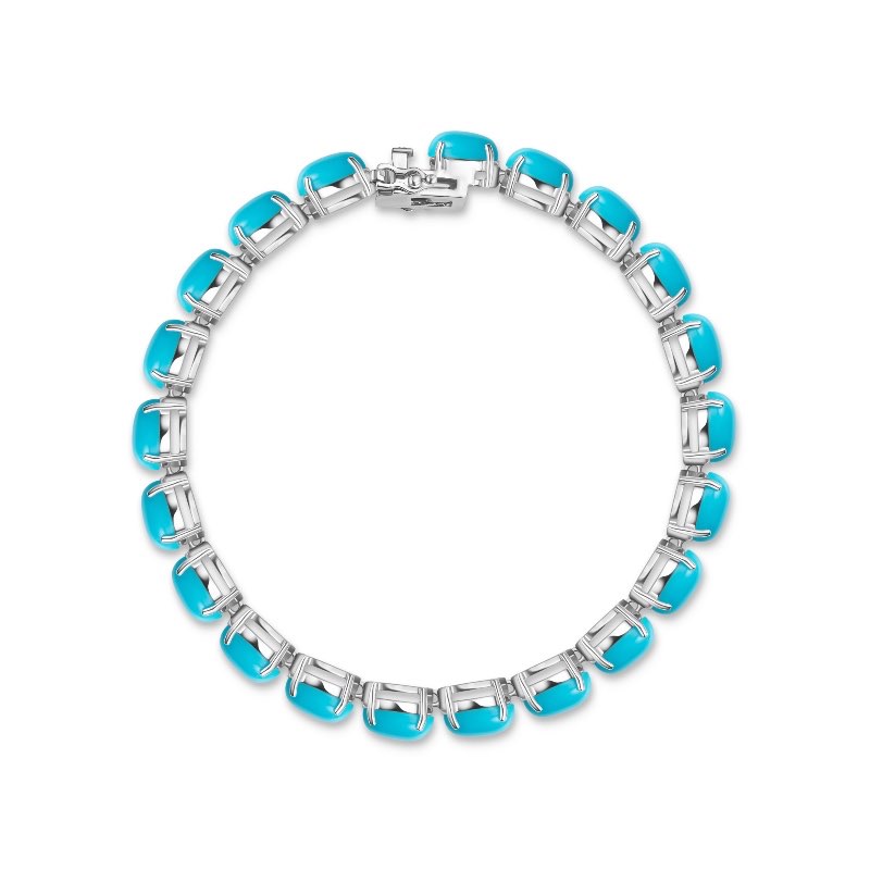 SS OVAL TURQUOISE BRACELET 23 9/10CTW