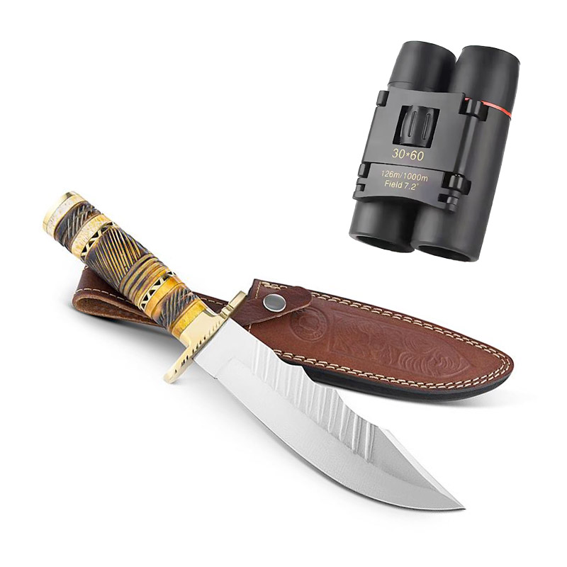 The Grizzly Hunting Knife plus FREE 30x60 HD Pocket Binocular