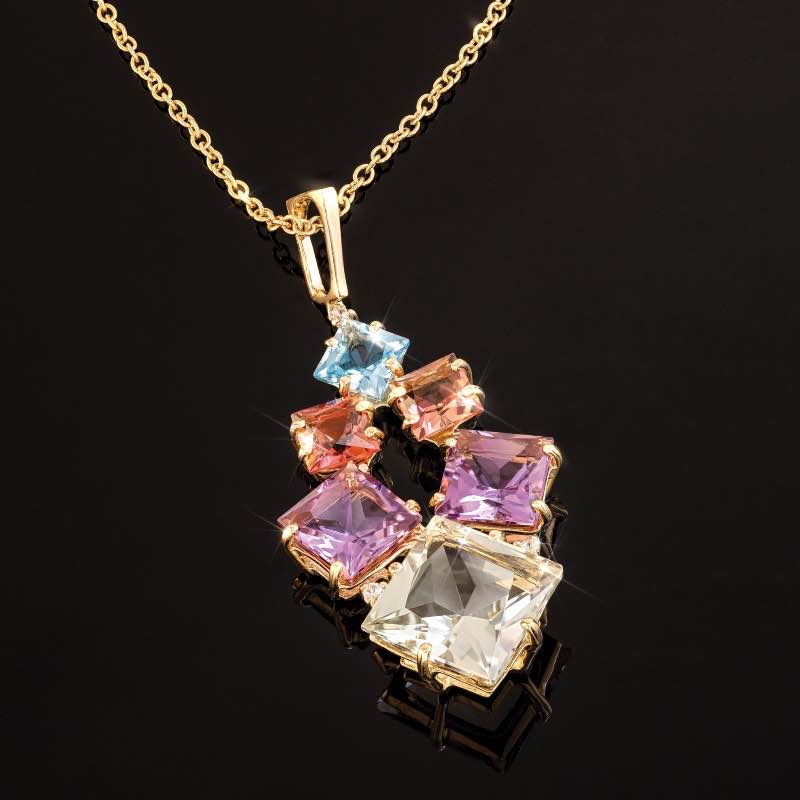 18k Gold-Vermeil Multi-Gemstone Necklace