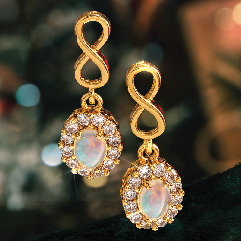 Opal Infinity Earrings