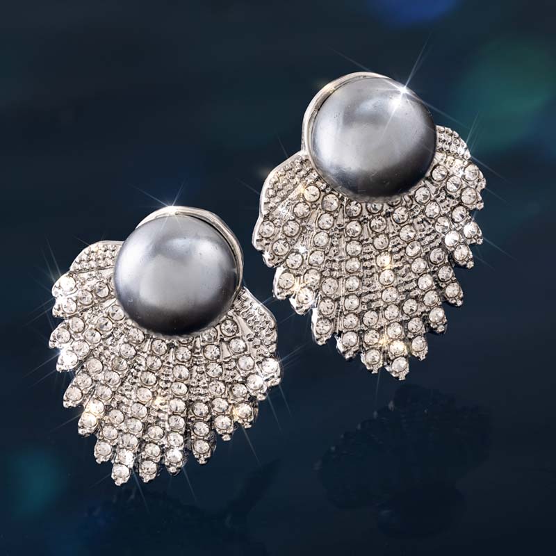 Deco Brilliance Earrings (Silver Finished)