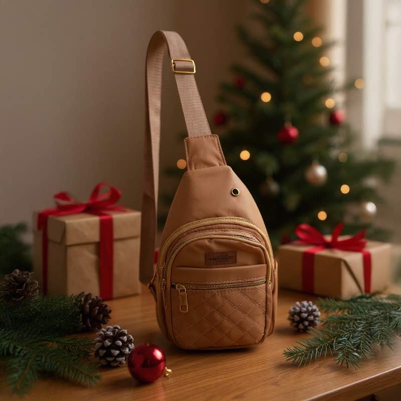 Go Anywhere Crossbody Sling Bag (Tan)