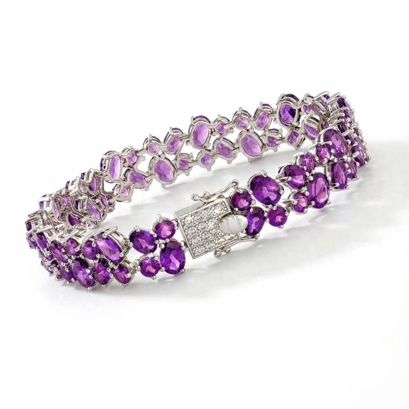 Sterling Silver Amethyst Bracelet