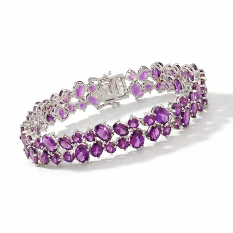 Sterling Silver Amethyst Bracelet
