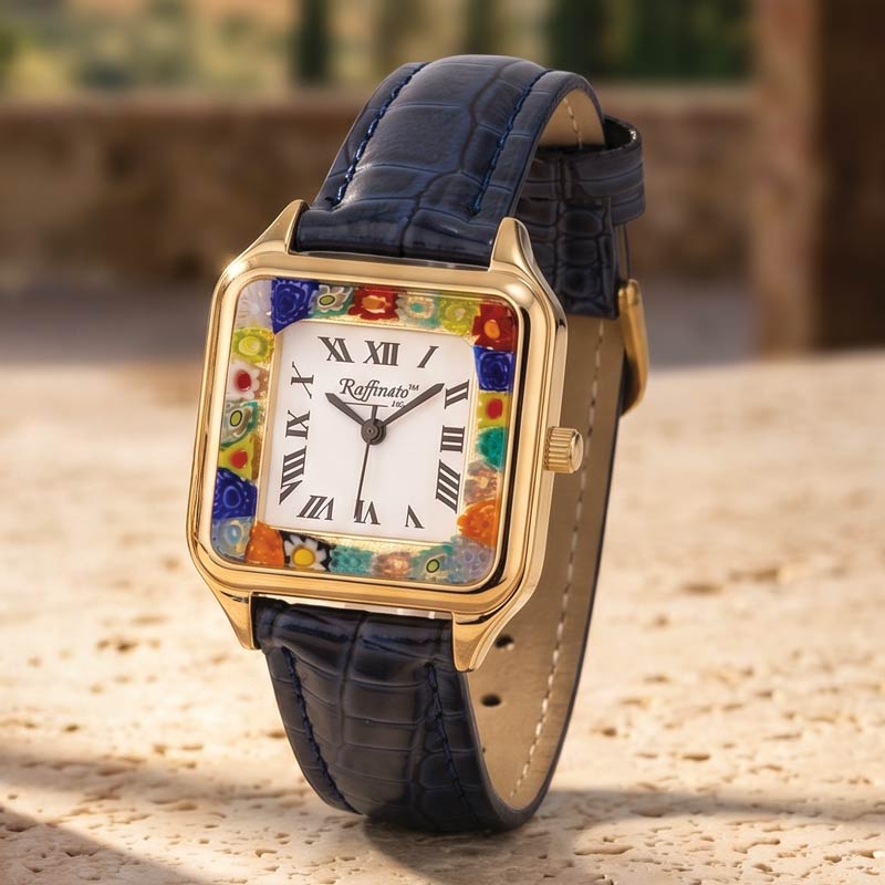 Square Venezia Murano Watch (Navy Blue)