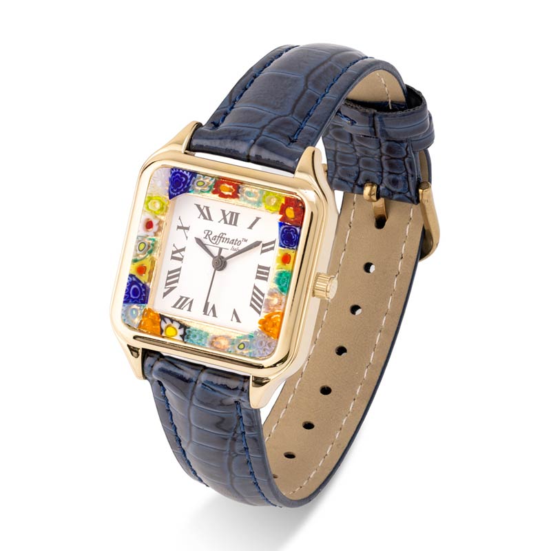 Square Venezia Murano Watch (Navy Blue)