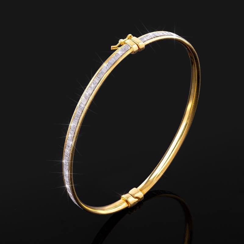 Sparkle Bangle Bracelet-(yellow gold-finished)