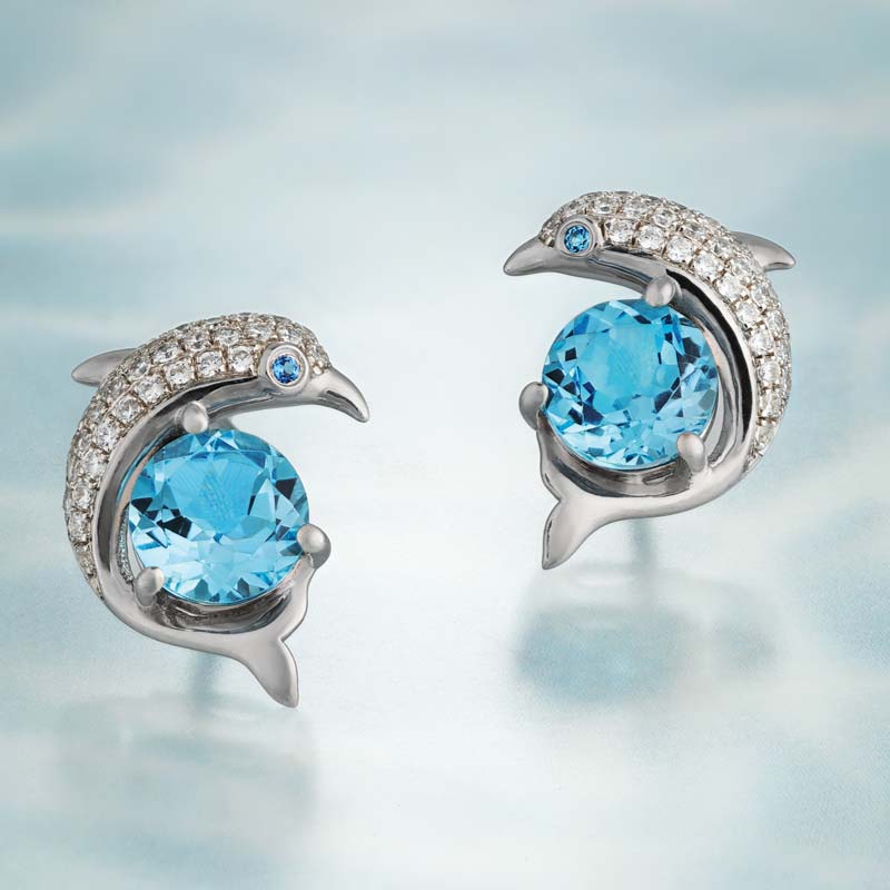Blue DiamondAura Dolphin Earrings